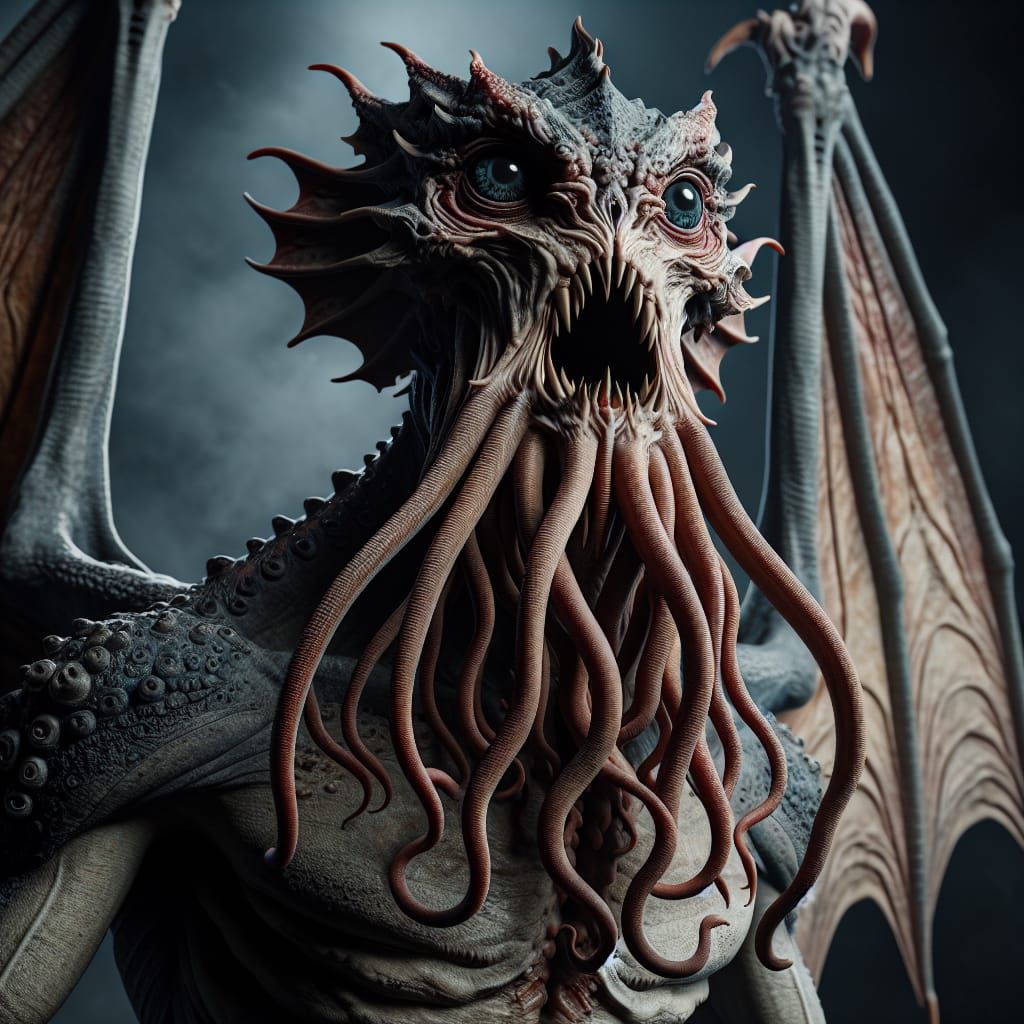 Mythical Marine Creature with Expressive Eyes