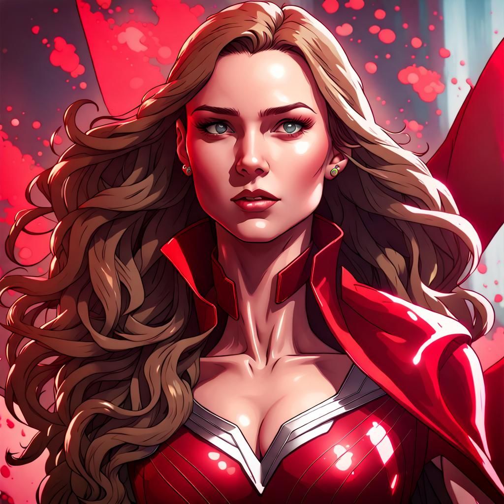Scarlett Witch Portrait by Greg Rutkowski and Artgerm