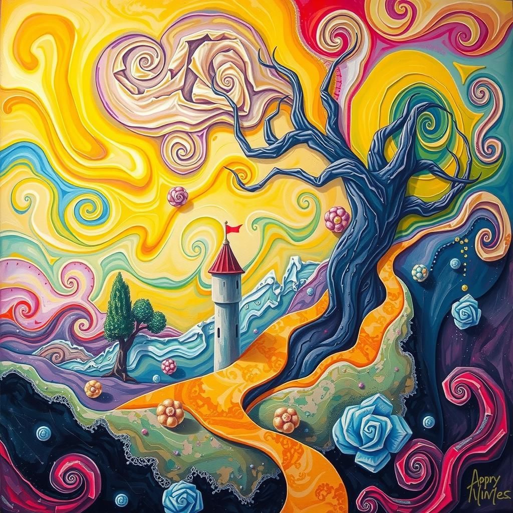 Melancholic Woman Crying Lemon Tears, in Surreal Style