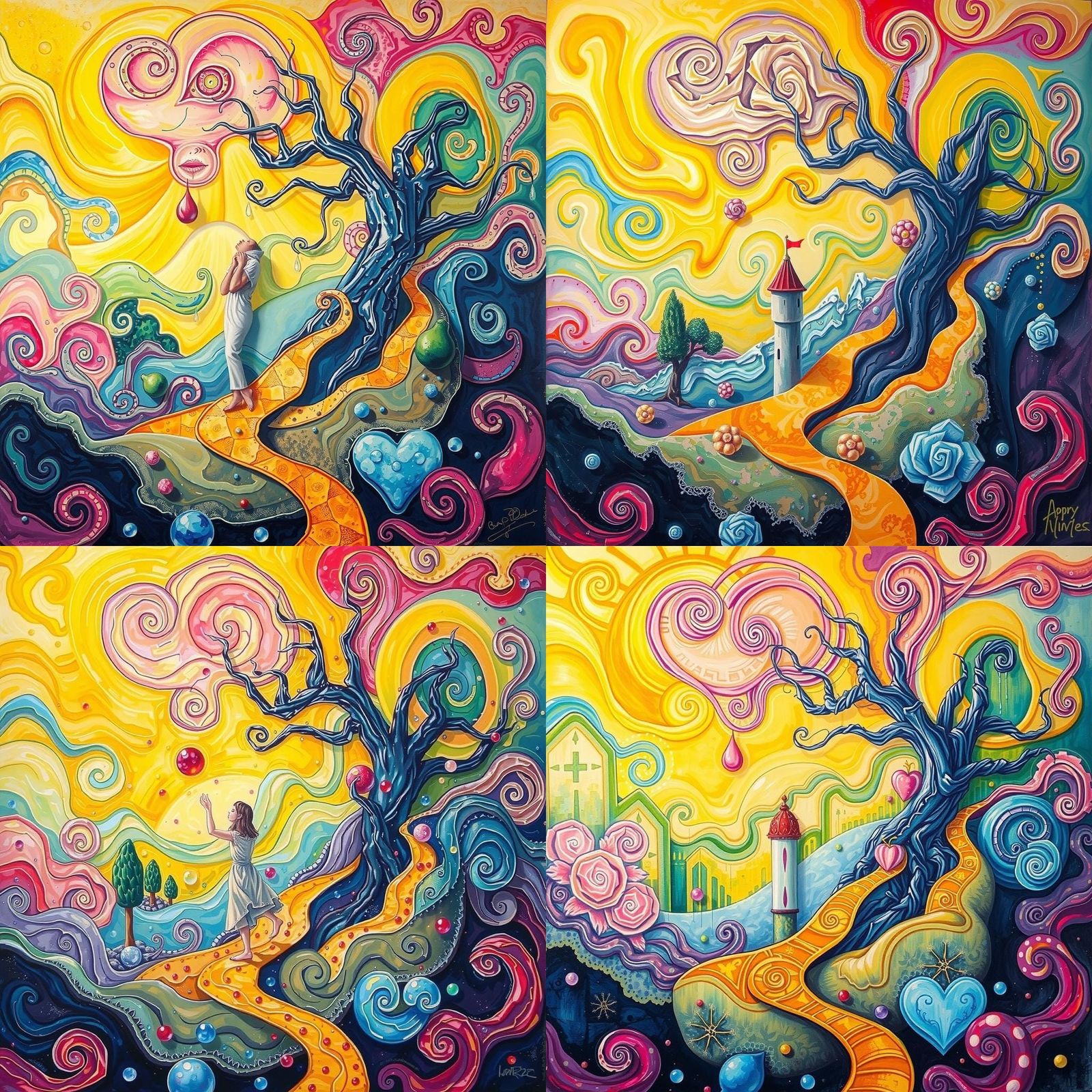 Surreal Portrait of Sorrow with Lemon Tears