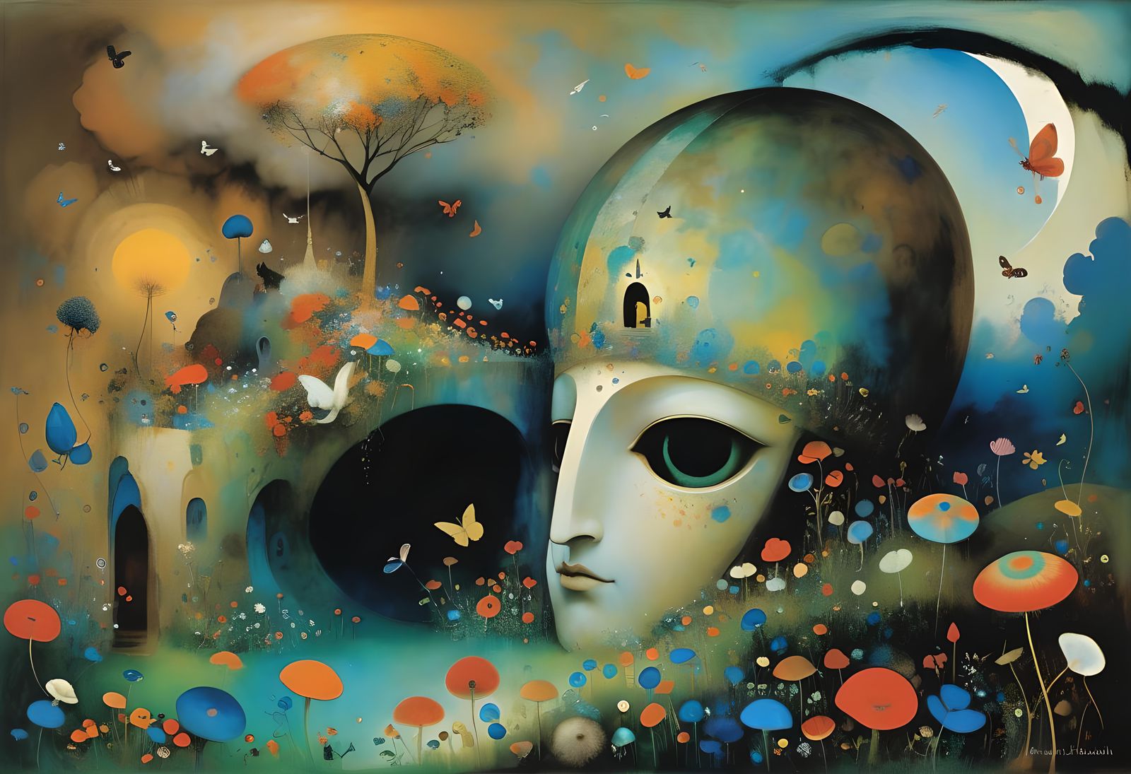 Surreal Wonderland Dreamscape in Symbolist Style