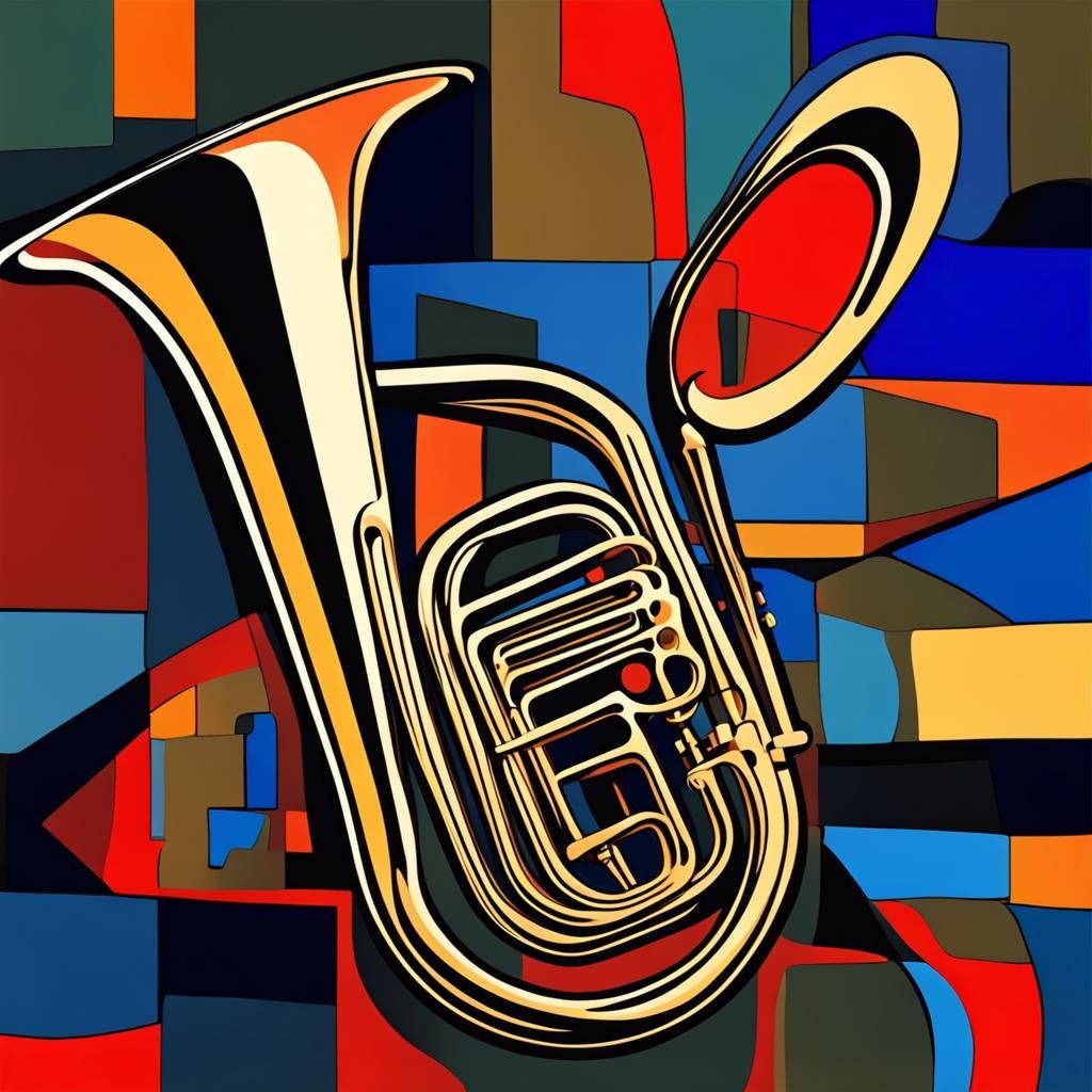 Abstract Tuba in Complementary Colors
