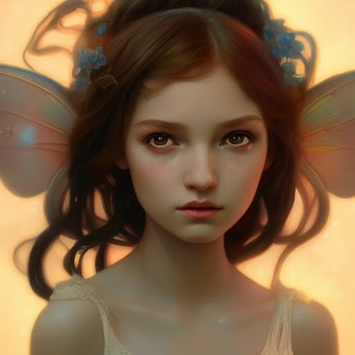 Enchanting Fairy Girl Portrait in Digital Art Style