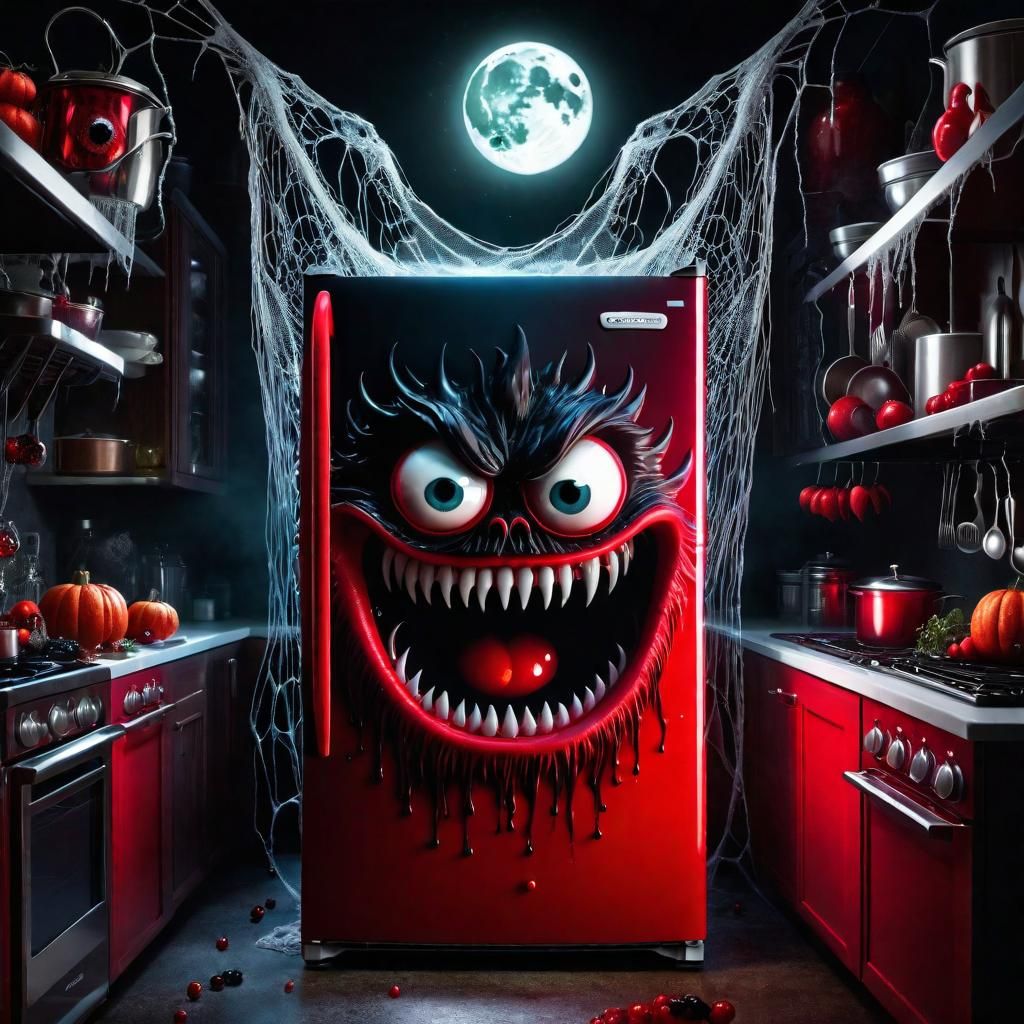 Dark horror monster refrigerator