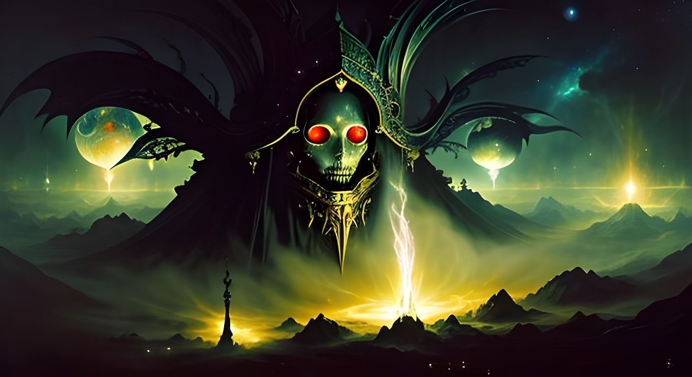 Cosmic Great Darkness in Rococo Fantasy Art