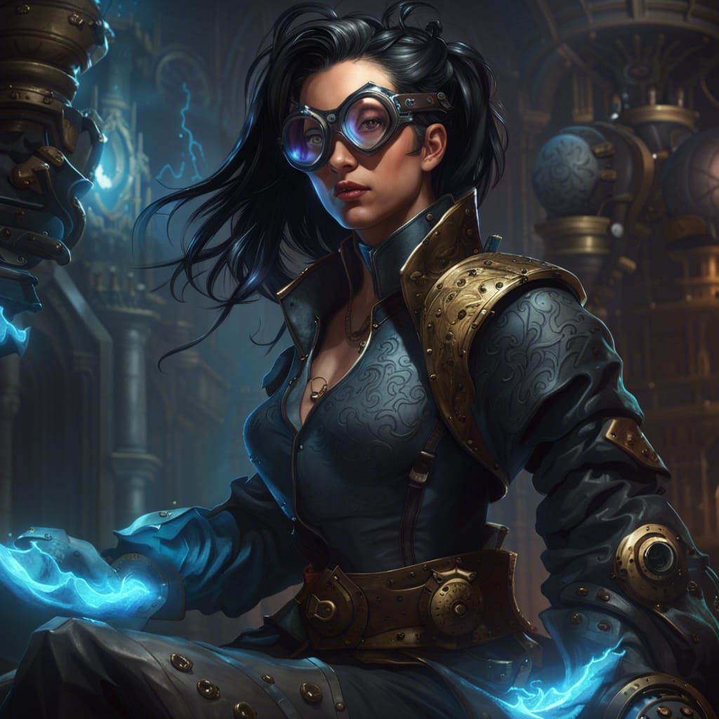 Yuan-Ti Inventor in Dark Fantasy Style