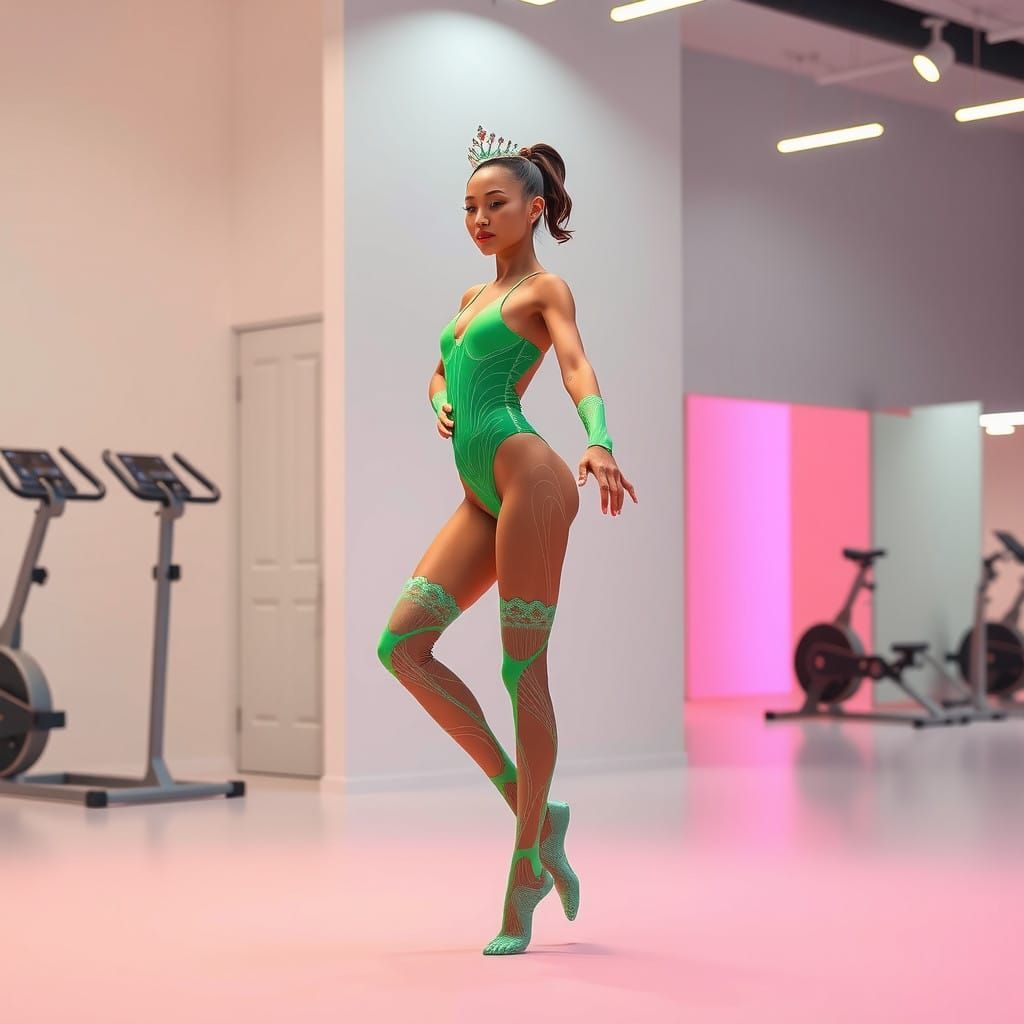 Gymnast in Neon Body Suit Executes Stunning Routine in Futur...