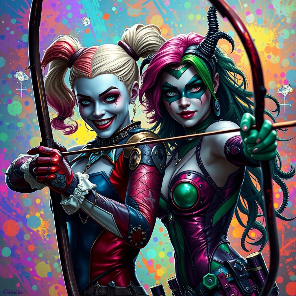 Harley Quinn and Poison Ivy: Translucent Archery