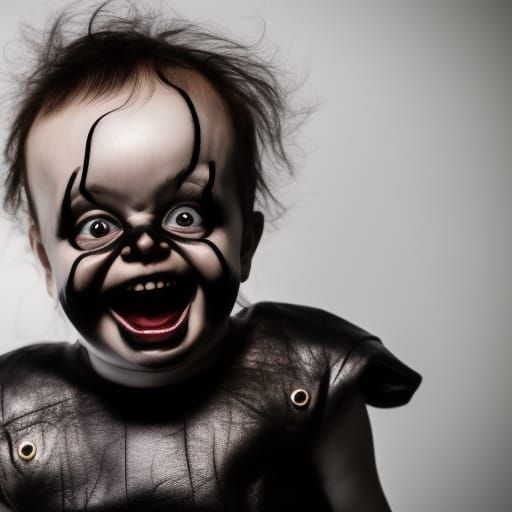 Creepy Shadow Demon Baby Laughing in the Dark