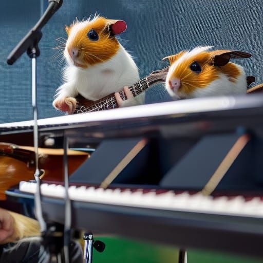guinea pigs playing instruments