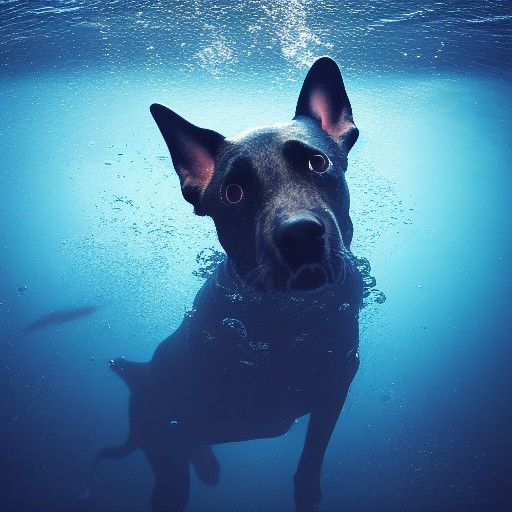 Underwater Dog Portrait in High Resolution