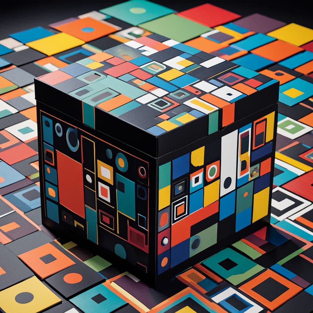 Abstract Geometric Box in Vibrant Colors