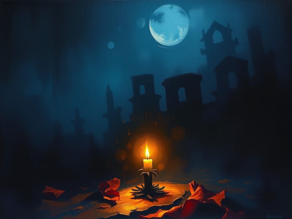 Moonlit Odyssey in Romantic Brushstrokes