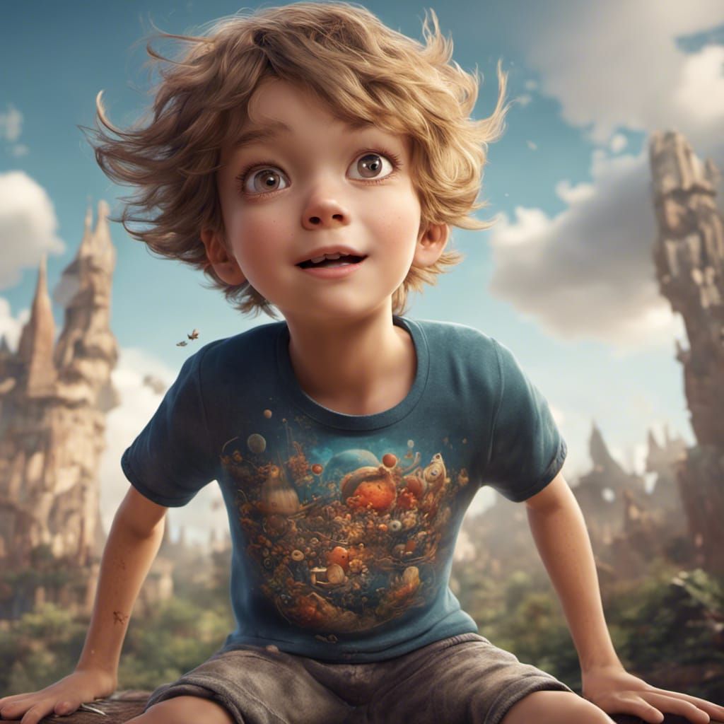 Cute Boy Character in Detailed 3D Rendering