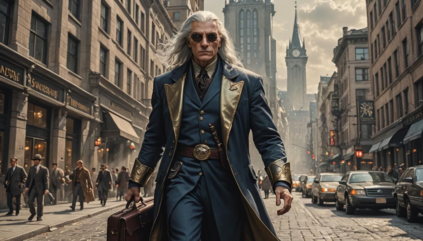 Raistlin Majere as Debonair Spy in City Photograph