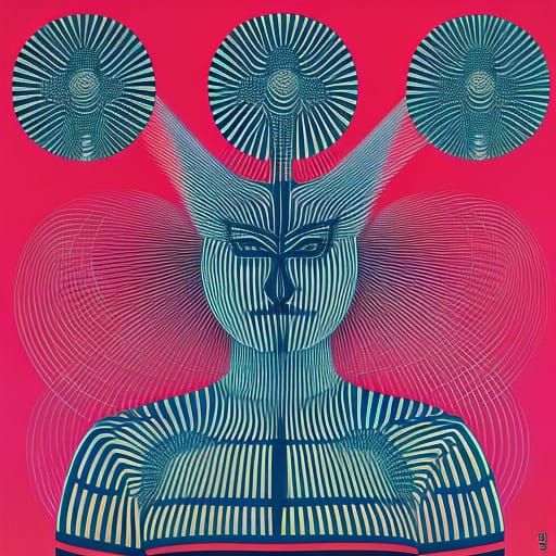 War Scene in Japanese Graphic Design Style