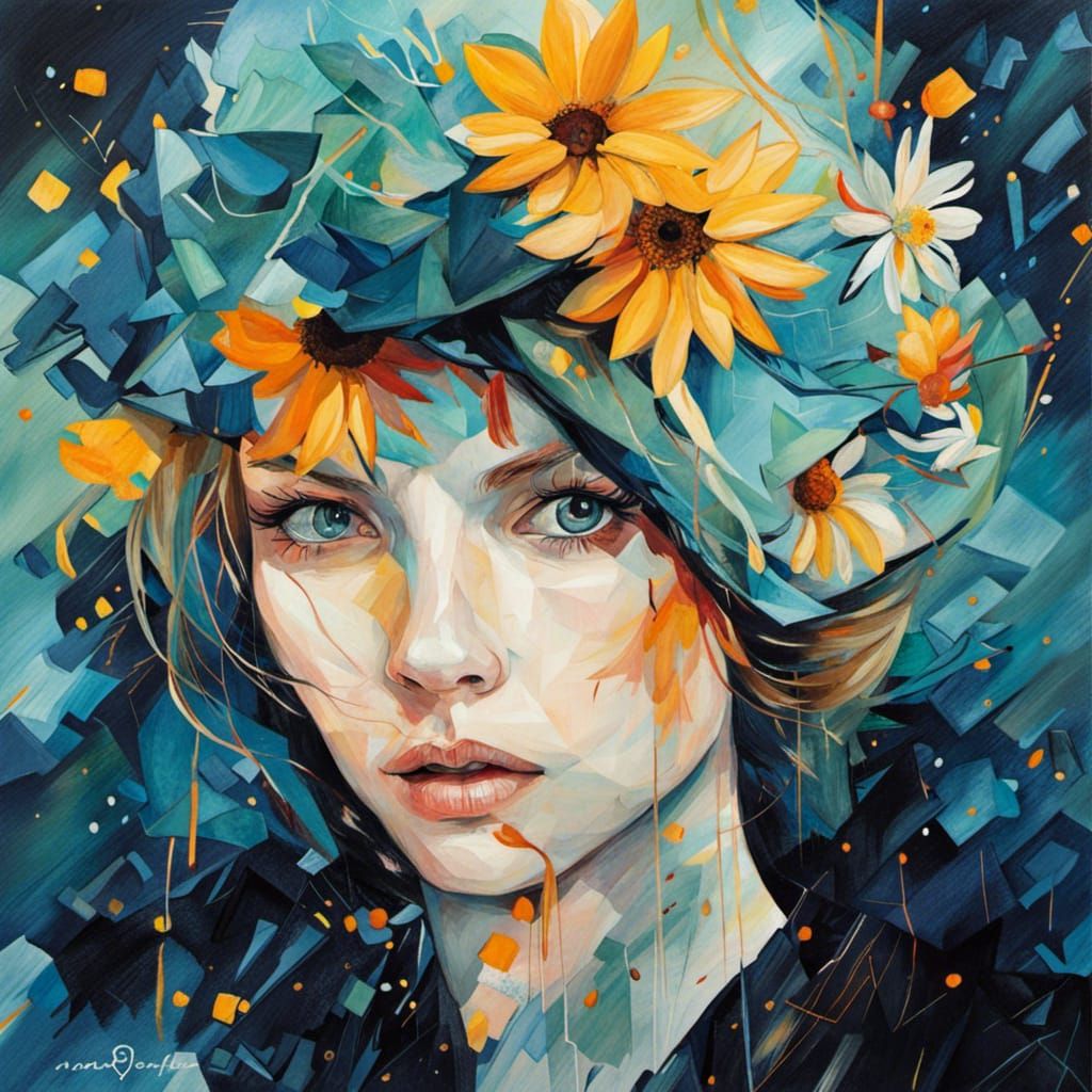 Portrait in Mixed Artistic Styles