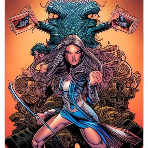 Dynamic Comic Art Illustration of Woman