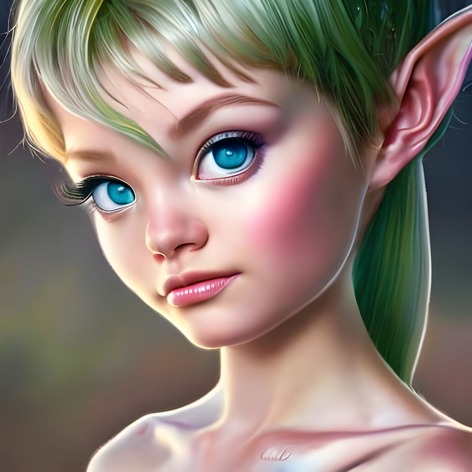 Hyperrealistic Tinkerbell Portrait in the Sky