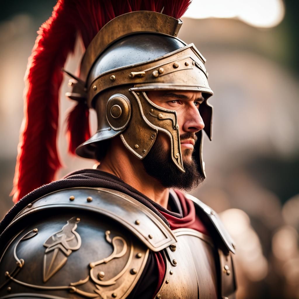 Stoic Roman Warrior in Natural Lighting