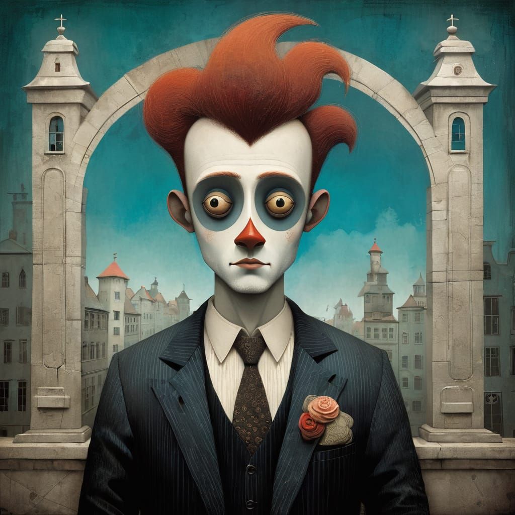 Surreal Fantasy Landscape in Mixed Artistic Styles