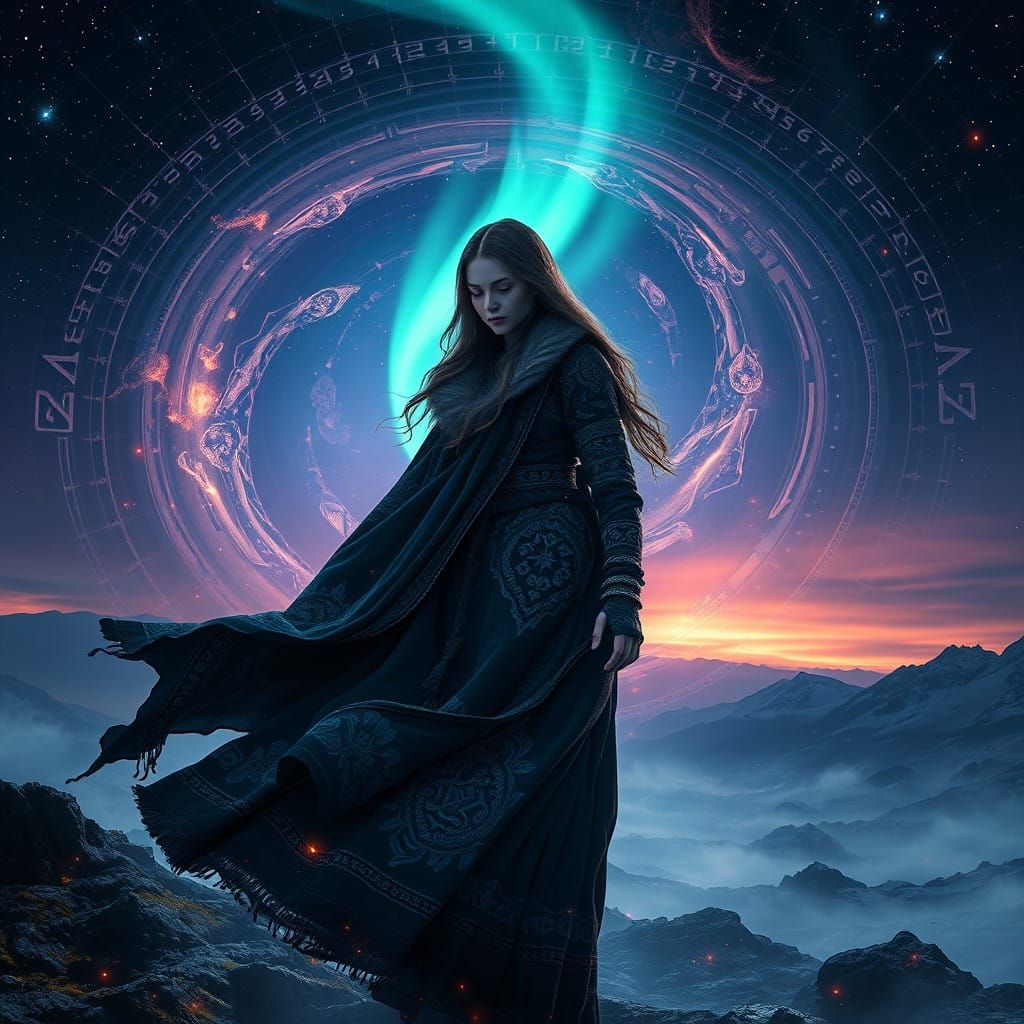 Viking Goddess in Celestial Vortex