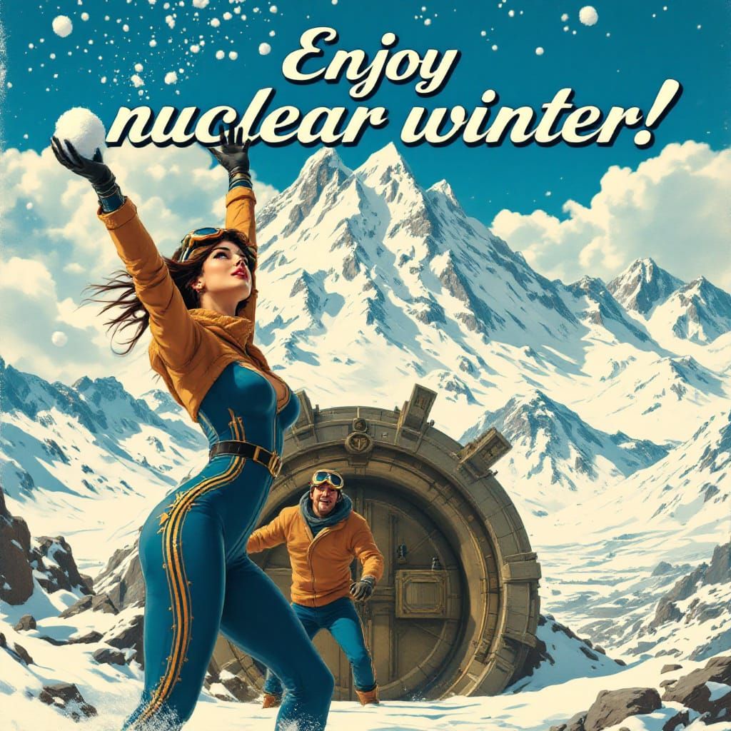 Enjoy Nuclear Winter: Retrofuturistic Fallout Tourism Poster