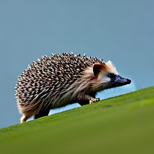 Hedgehog Walking in Bauhaus Style
