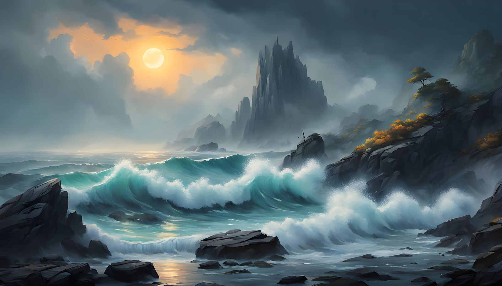 Misty Coast Matte Painting in Unreal Engine 5