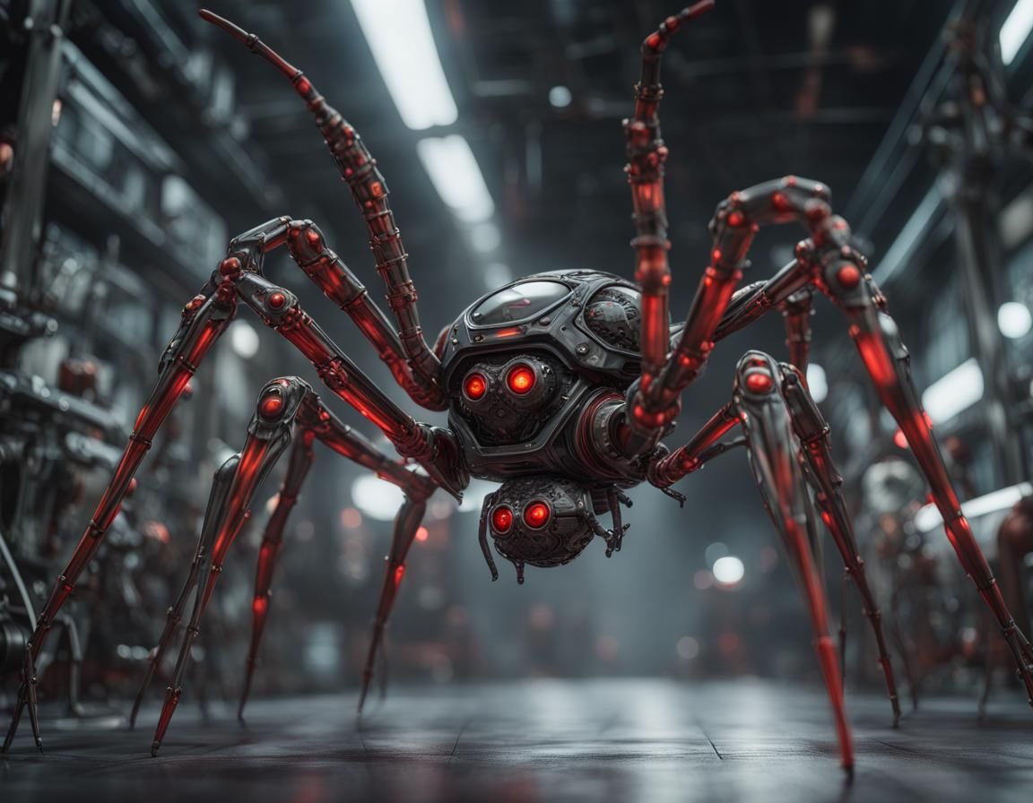 Cybernetic Spider with Carbon Fiber Abdomen