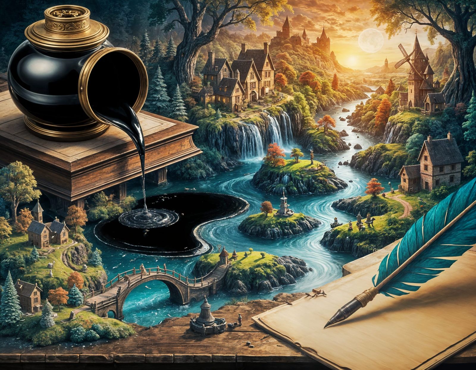 Magical World Emerges from Inkwell