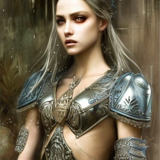 King Arthur with Excalibur: Ornate Detailed Painting