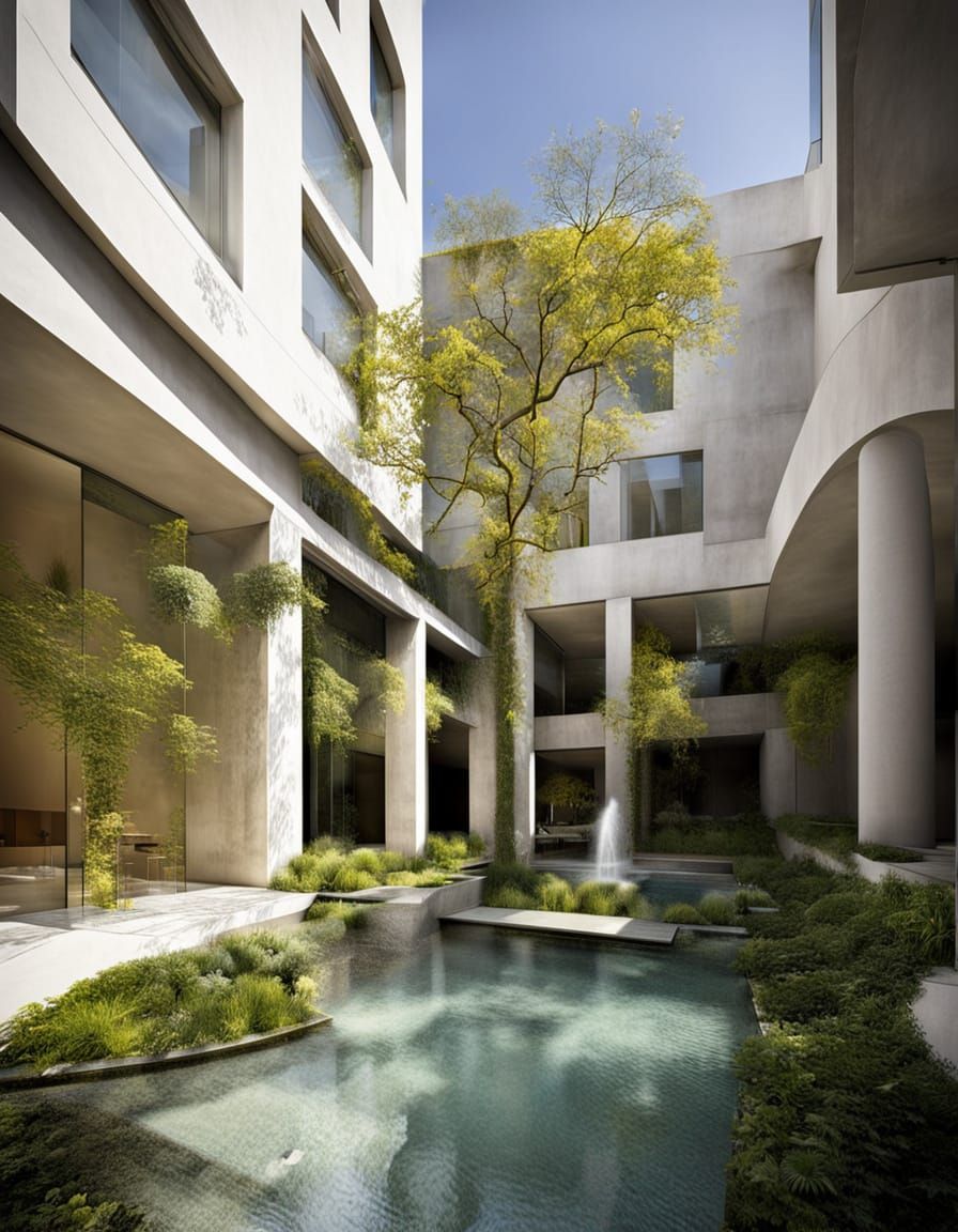 Alternative Fountain Design in Grand Courtyard