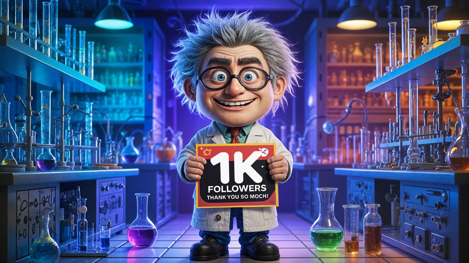 Mad Scientist Celebrates 1K Followers in Vibrant Chemistry L...