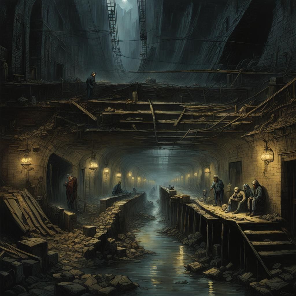 Subterranean Civilization in Dark Tunnels