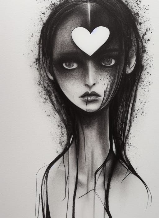 Ink Drawing: Heart and Mind Contrasts