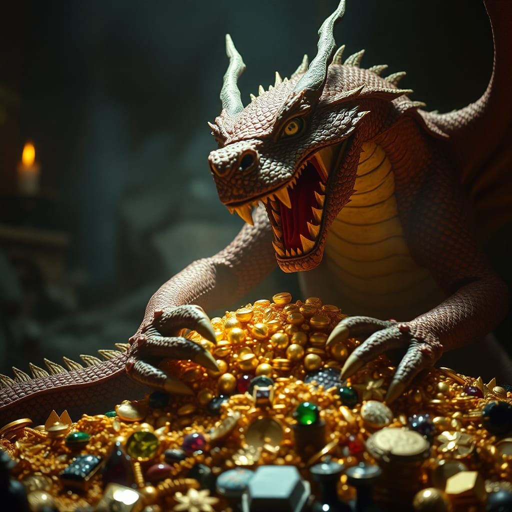 Greedy Dragon Hoard: Cinematic Film Still