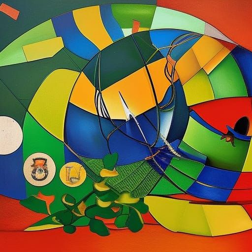 Apollo 11 Lunar Module in Cubist Style