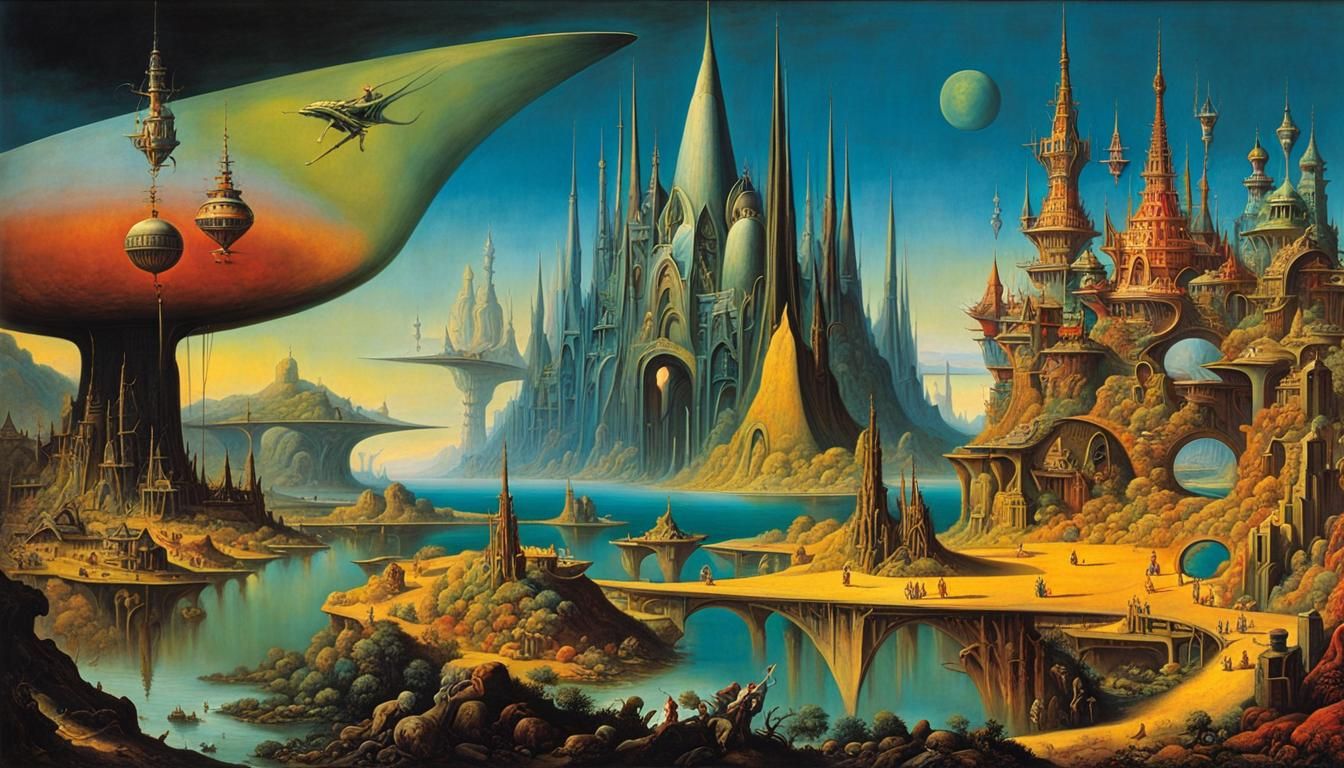 Psychedelic Weasel: A Surreal Fantasy Art Piece