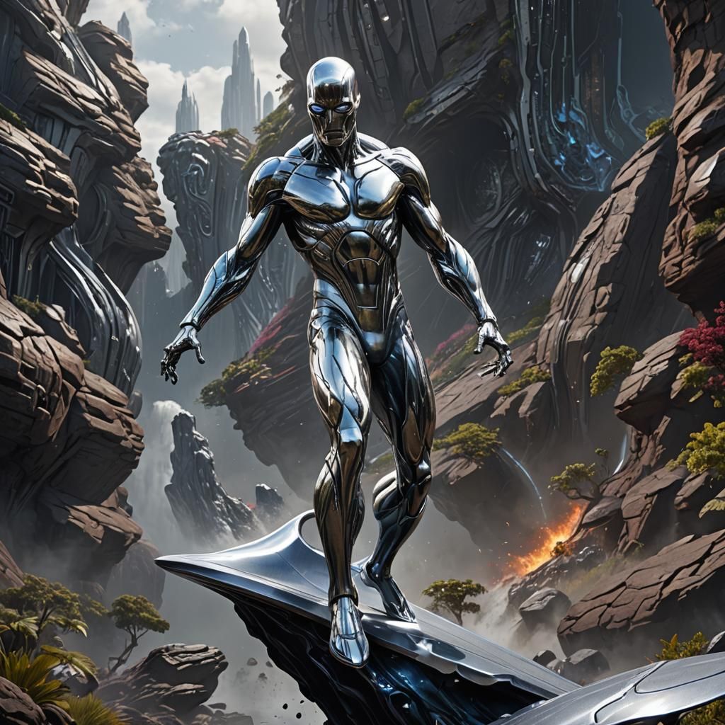 Silver Surfer Fantasy Concept Art in 8K