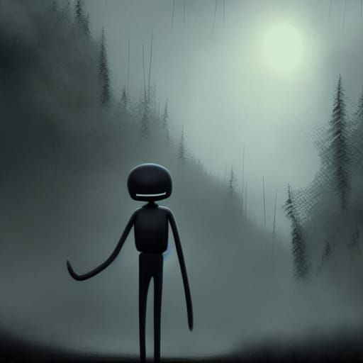 Sad Enderman in Epic Digital Matte Painting