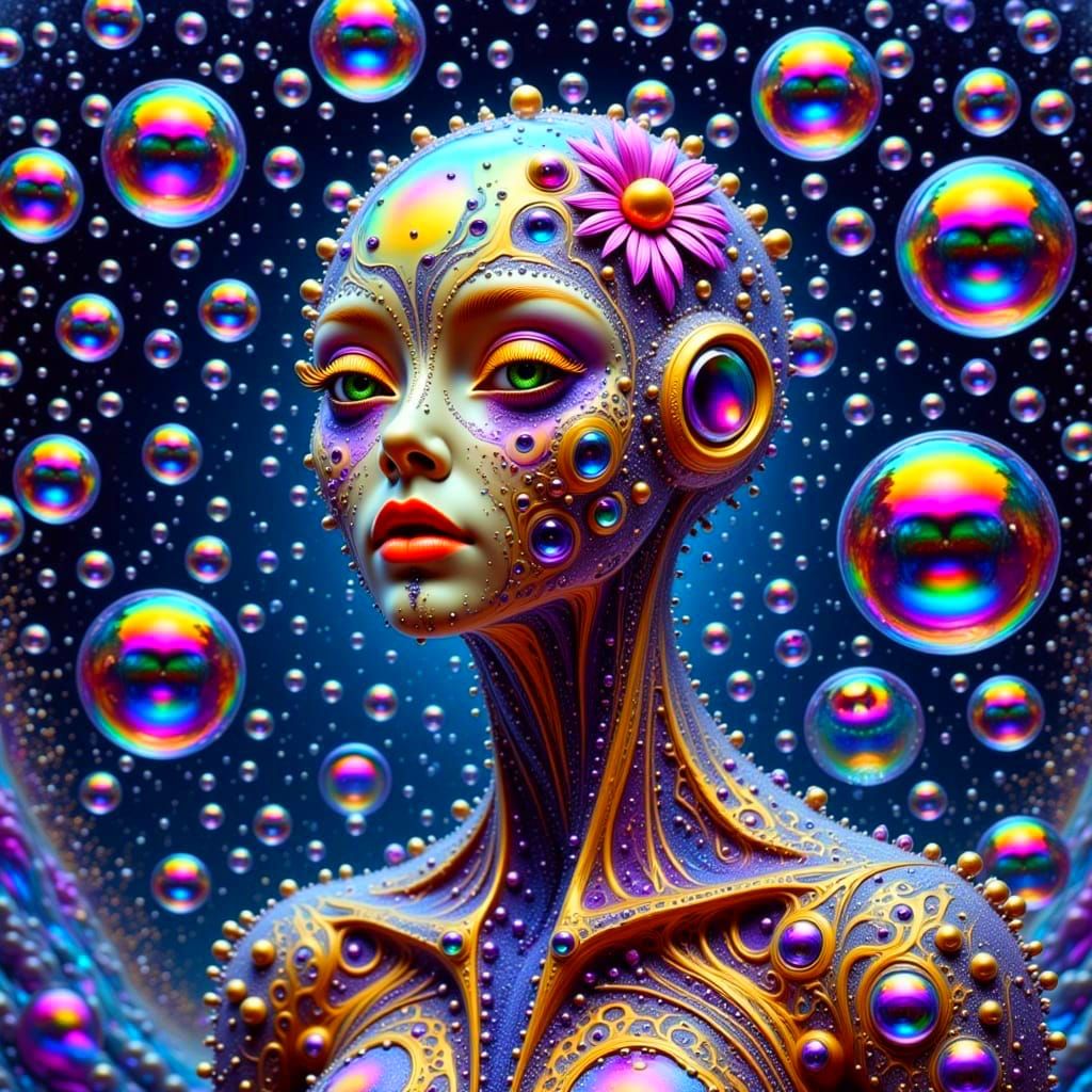 Ethereal Alien Fields in Iridescent Bubbles