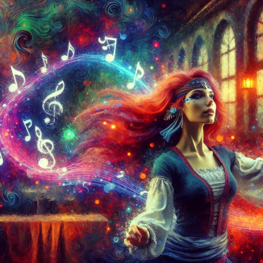 Mystical Tavern Dance in High Fantasy Style