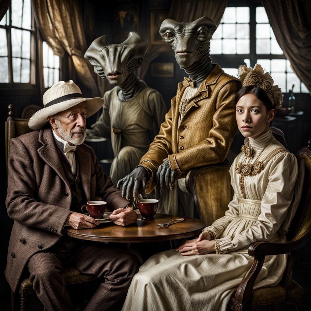 Surreal Alien Restaurant Celebration in Professional Photogr...