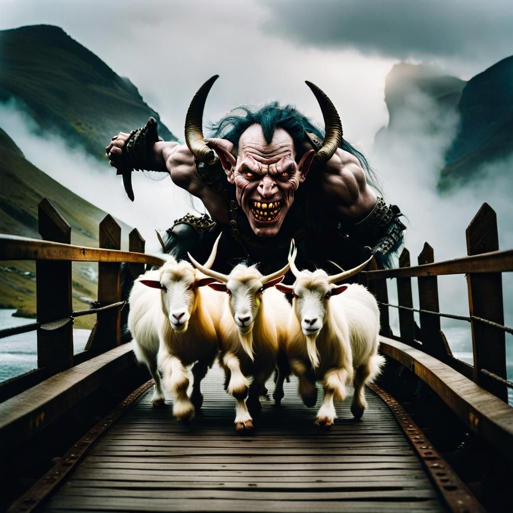 Fantasy Troll on Bridge: Cinematic Action Scene