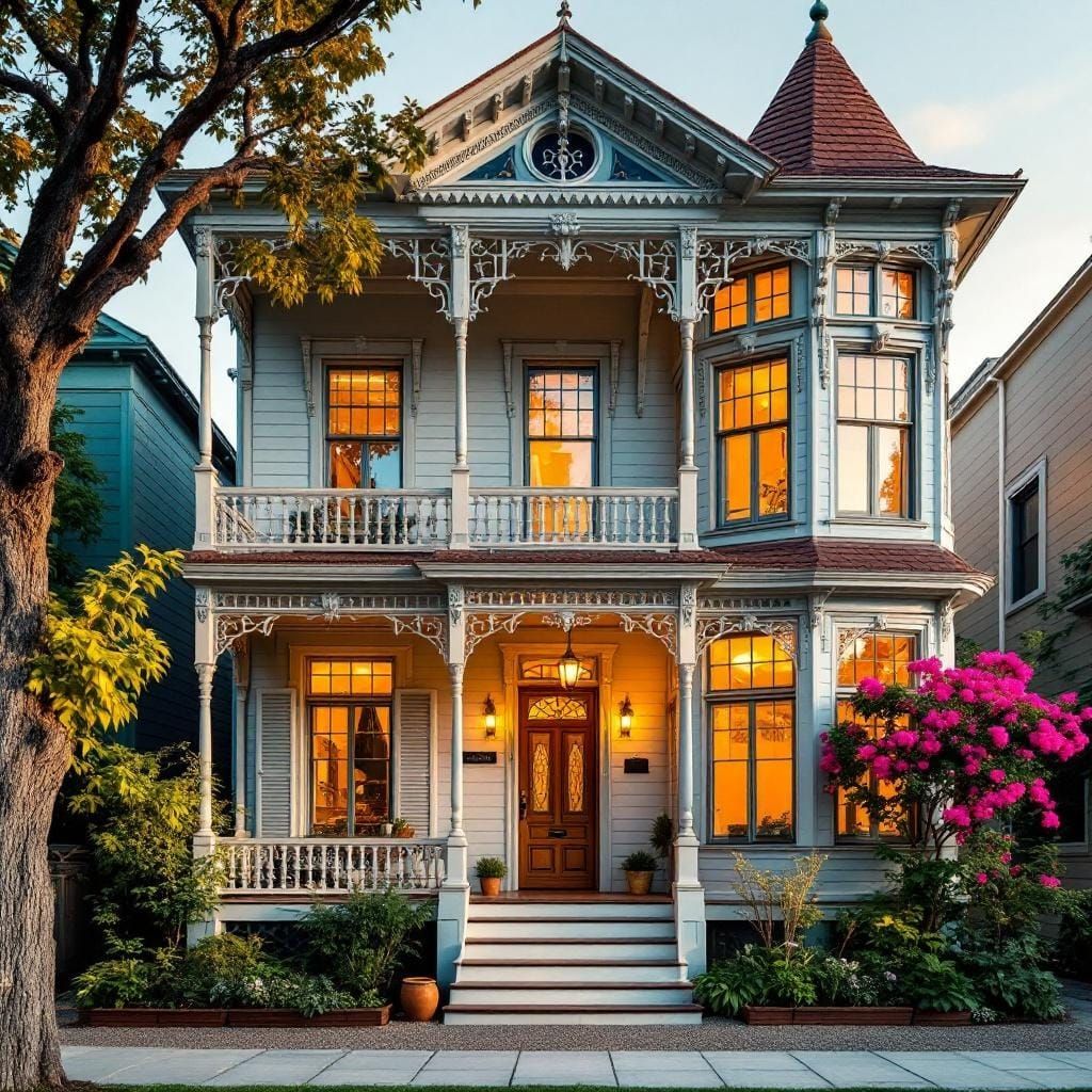 Victorian House with Mediterranean Garden