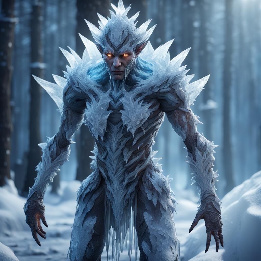 Icy Humanoid Creature Concept Art