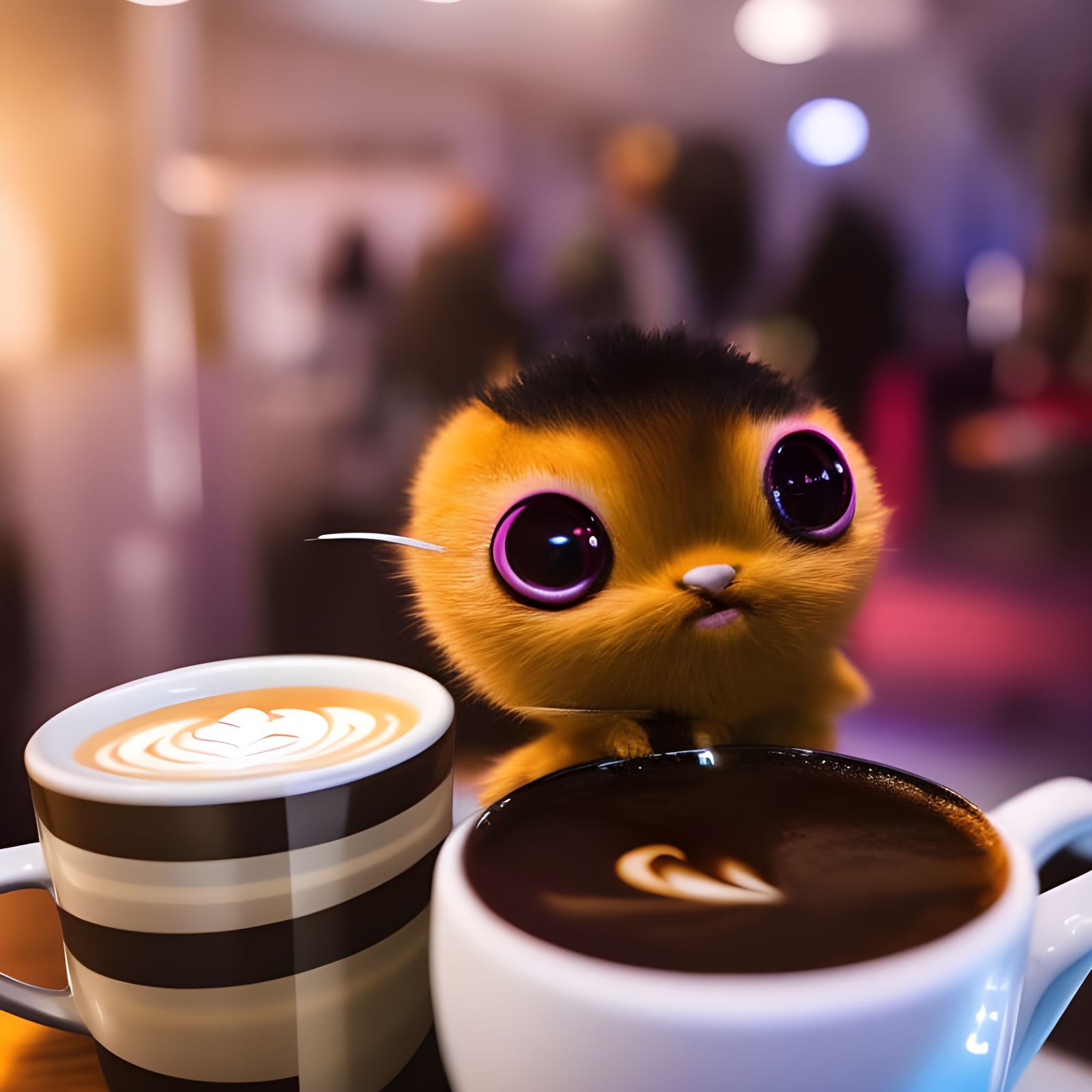 Kawaii Chibi Vampire Alien at Coffee Bar