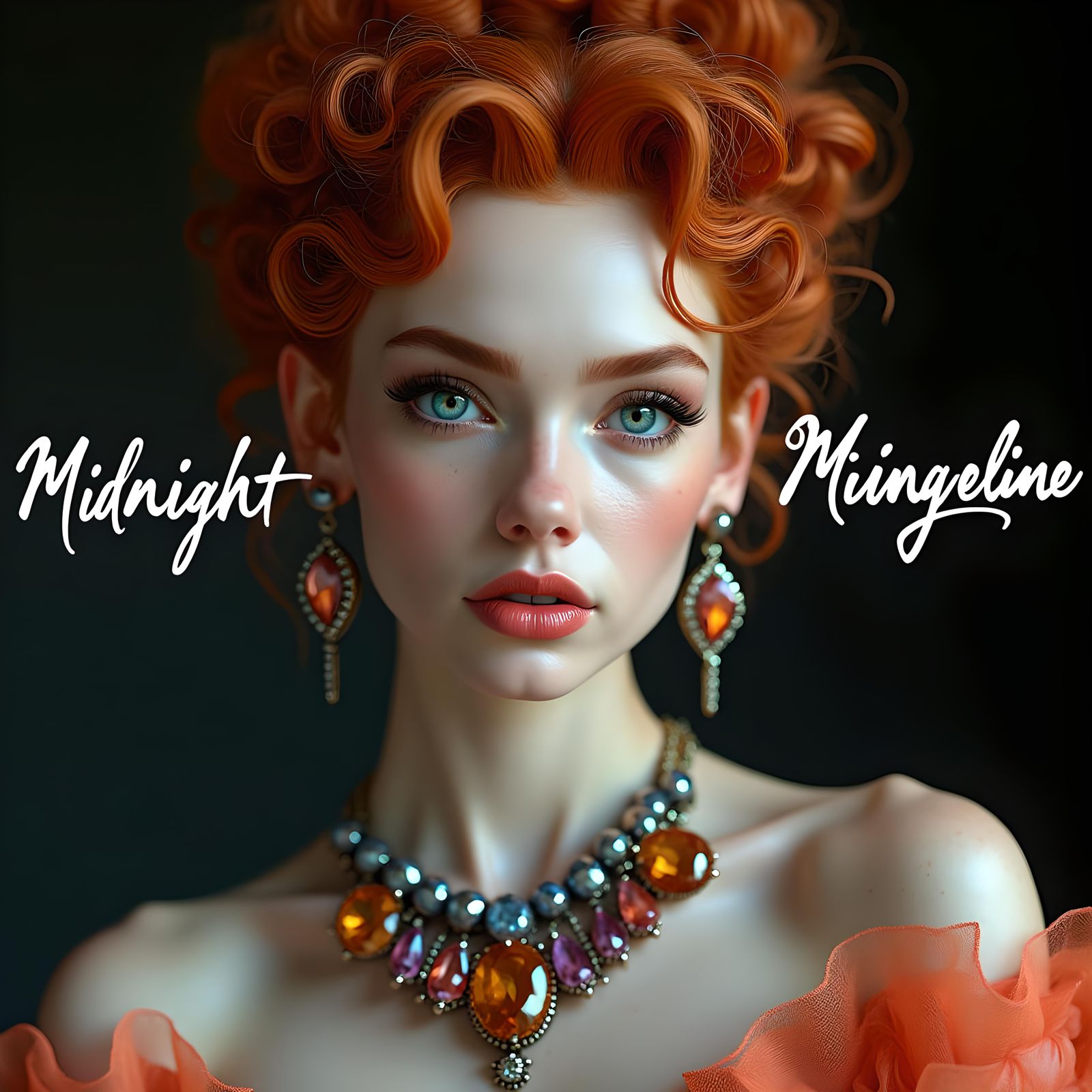 Elegant Album Cover Portrait with Floral Elements