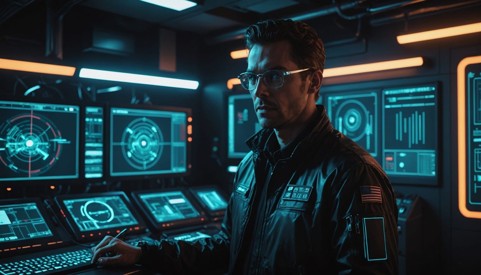 Ghost Node: Retro-Futuristic Noir Digital Operative Portrait